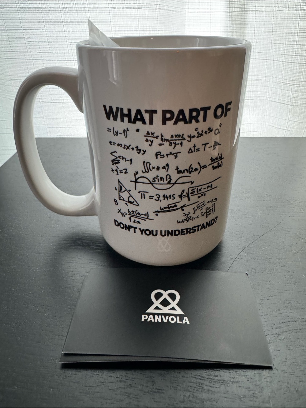 White Math Graphic Ceramic Mug - "What Part Of"